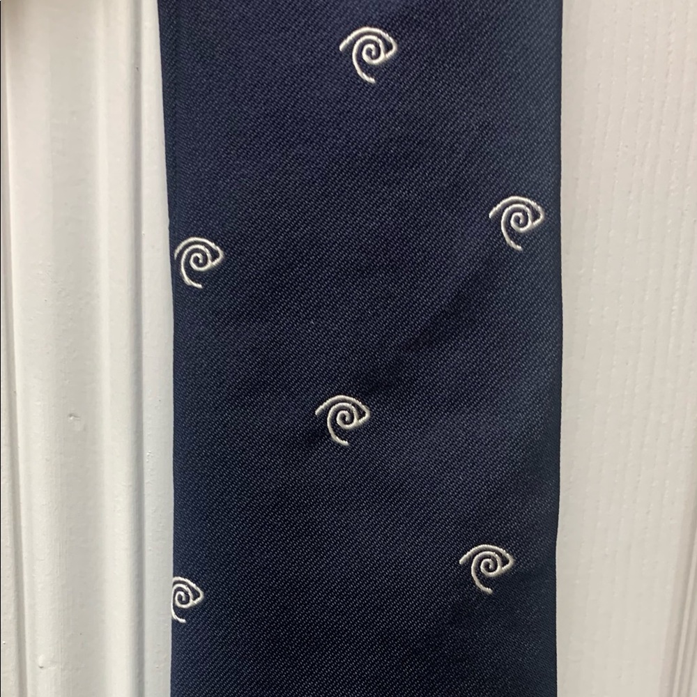 Alynn Navy Necktie With Small Motifs Silk OS - Picture 4 of 8